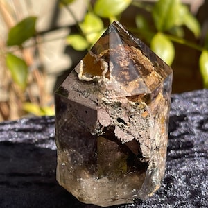 Stunning Garden Quartz Tower, Natural Lodolite Point, Garden Quartz Crystal, Healing Crystal, Lodolite Tower, Inclusions