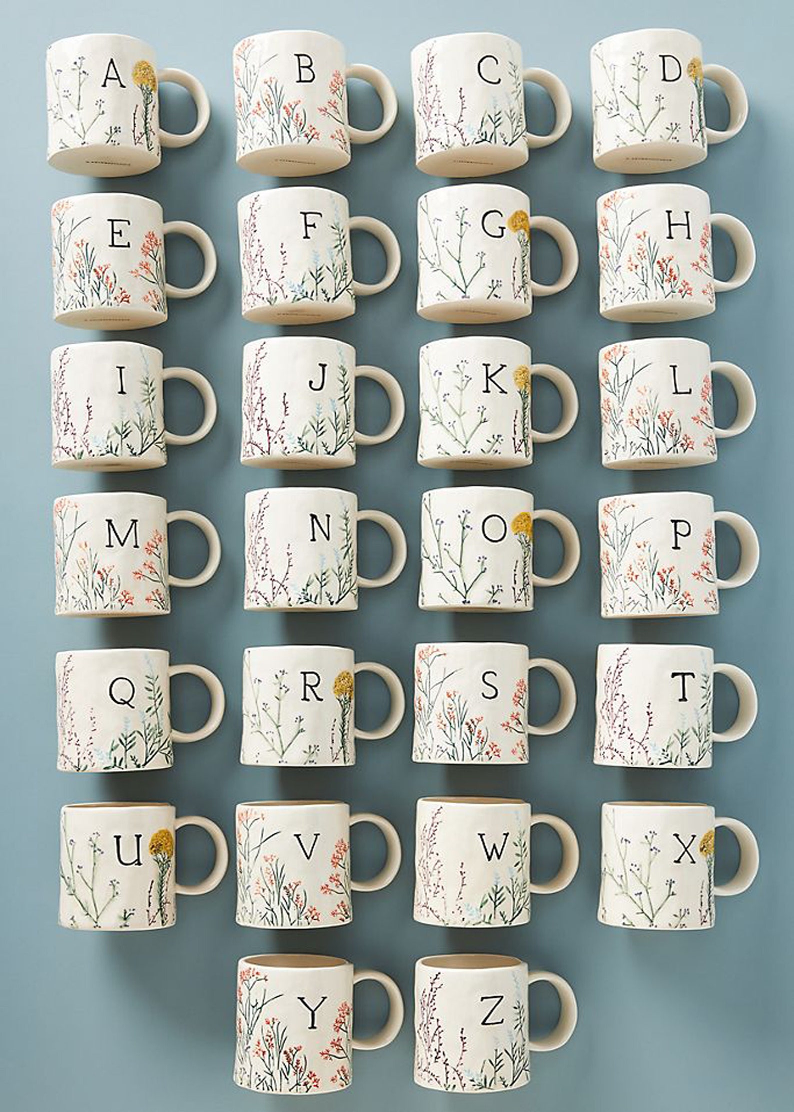 Taza Alphabet Monogram Teacup Diseño Simple Taza Etsy
