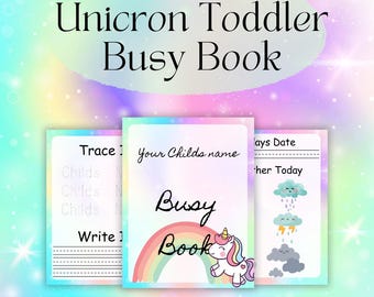 Unicorn-Themed Toddler Busy Book | Printable Activities for Little Ones