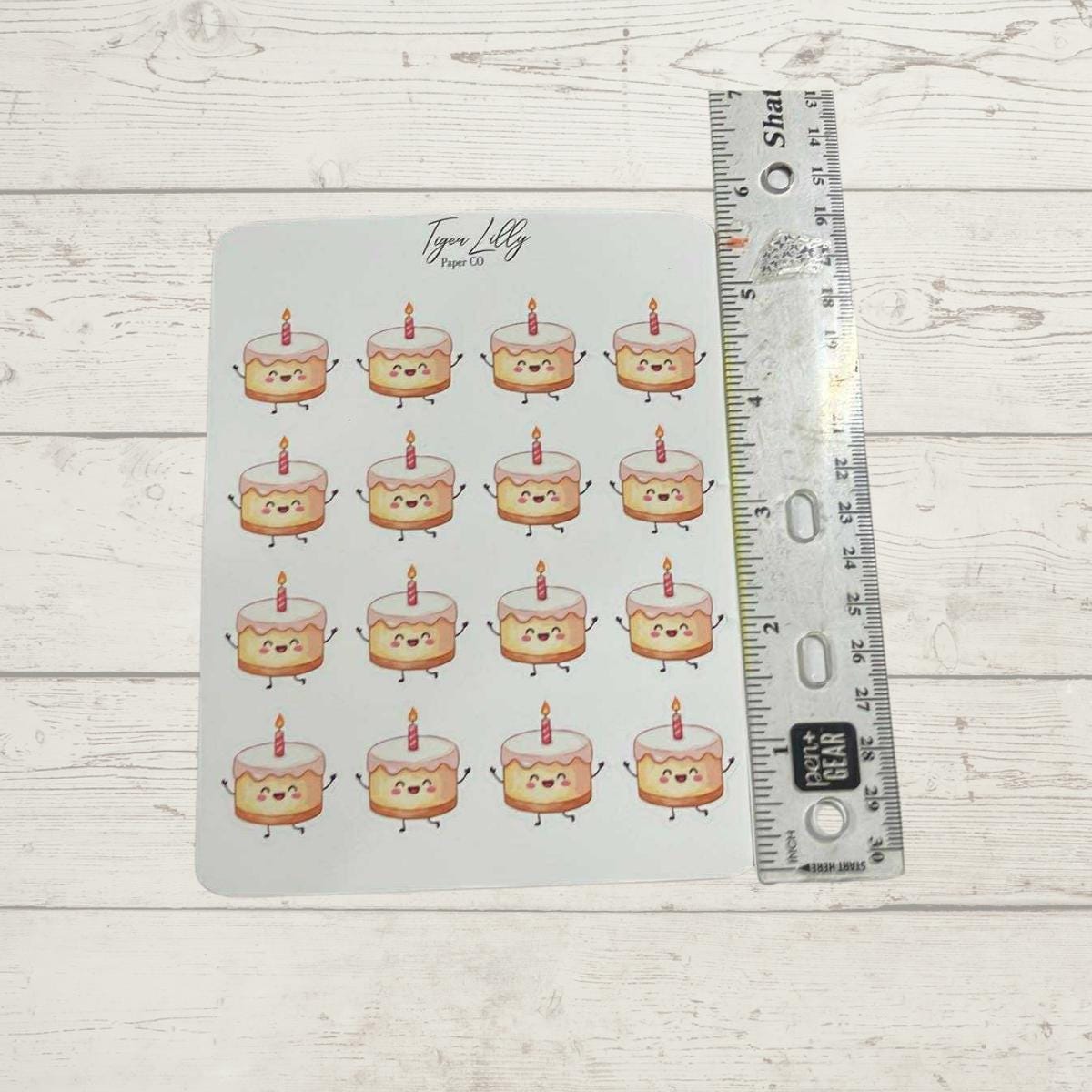 Cute Birthday Cake Sticker Sheet – Kawaii Celebration Planner Stickers ...
