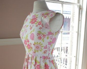 Vintage 60s Floral Day Dress Small