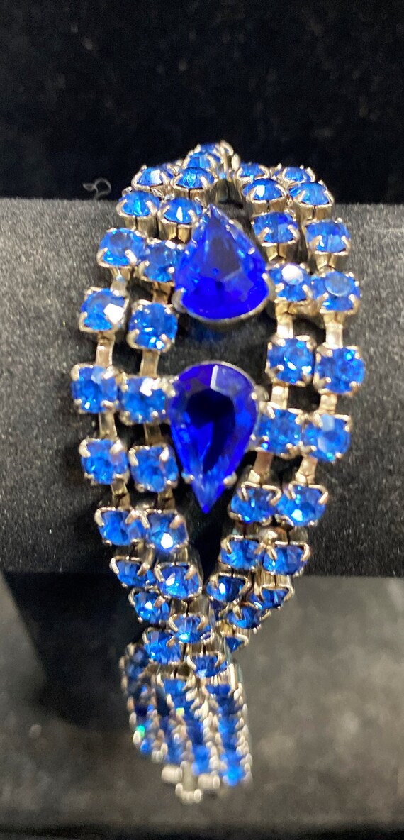 Vintage Blue Vintage 40s Rhinestone Bracelet