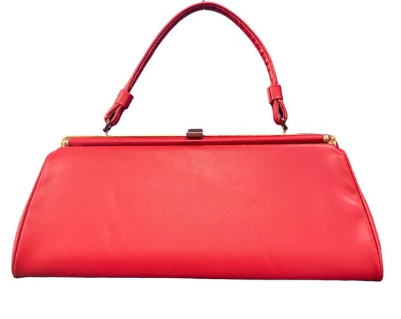 Vintage 50s handbag red vegan Beautiful MCM - image 1