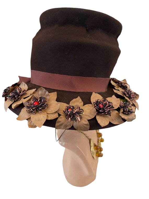 Vintage 40s hat glamorous unique rare beautiful