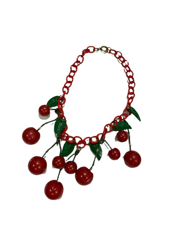 Vintage cherry necklace Clearance