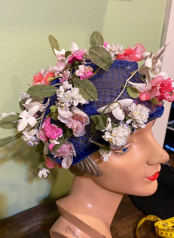 20s Floral Cloche Vintage Hat - image 6