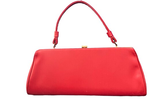 Vintage 50s handbag red vegan Beautiful MCM - image 3