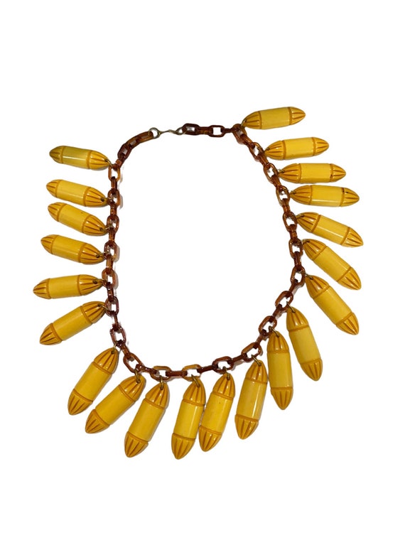 Vintage Bakelite Bombs necklace rare World War II… - image 1