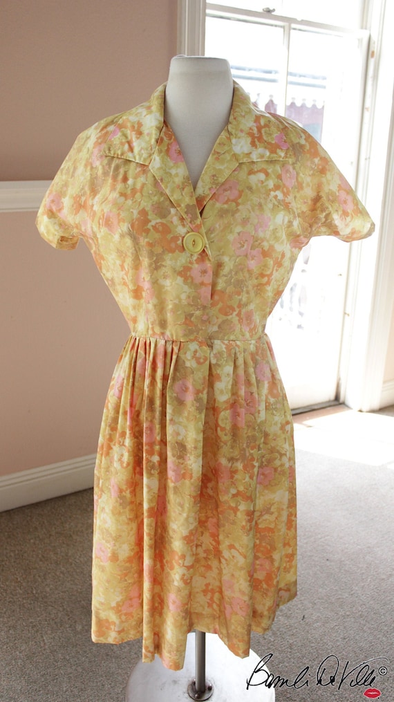 Vintage 50s Floral Day Dress