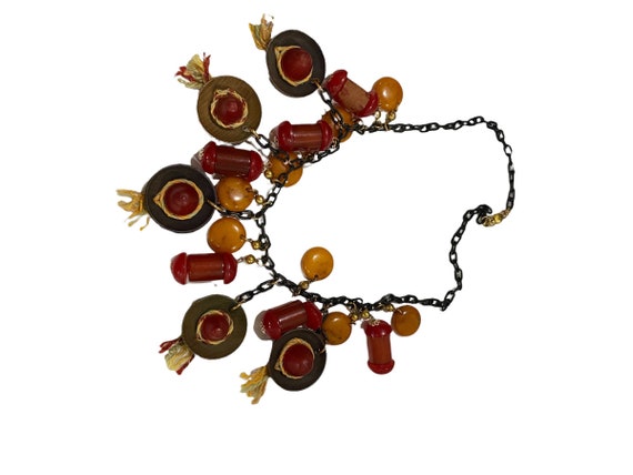 Vintage Bakelite 40s sombrero necklace Bakelite a… - image 3