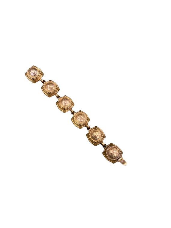 Vintage 80s Oscar Dela Renta gold link bracelet 8… - image 1