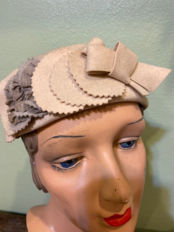 30s 40s hat cloche Felt Vintage - image 2