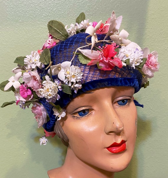 20s Floral Cloche Vintage Hat - image 2