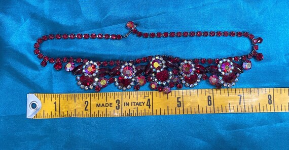 Vintage 40s Red Spectacular Rhinestone Necklace - image 5