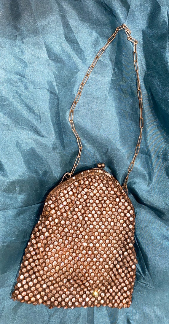 Vintage 20s flapper handbag evening rhinestone an… - image 3