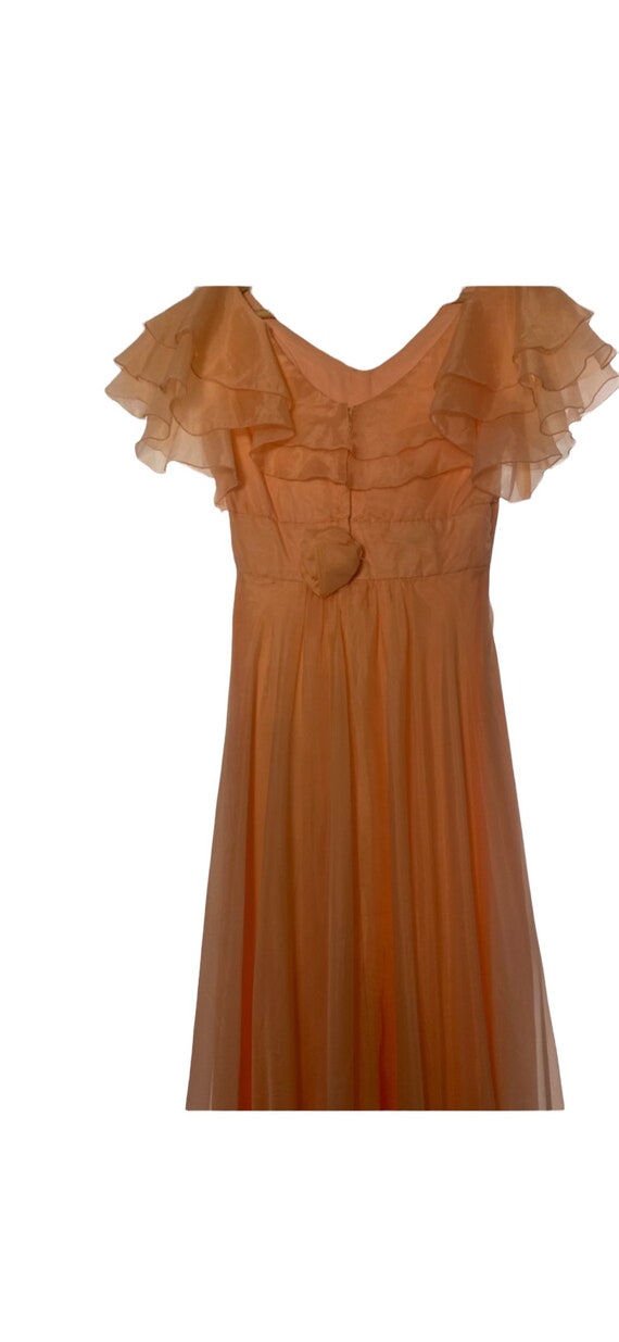 Vintage 30s peach chiffon ball gown 70s does 30s … - image 1