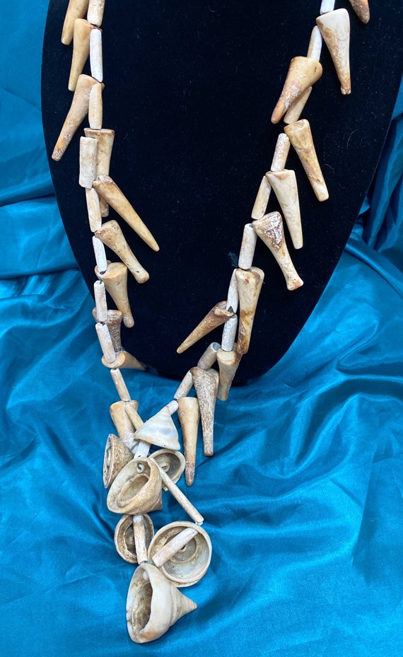 Antique Creole Shell Bone Necklace Caribbean 1900… - image 3
