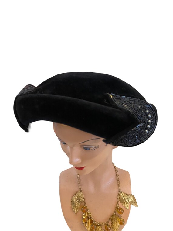 1940s vintage hat cocktail fascinator authentic 4… - image 2