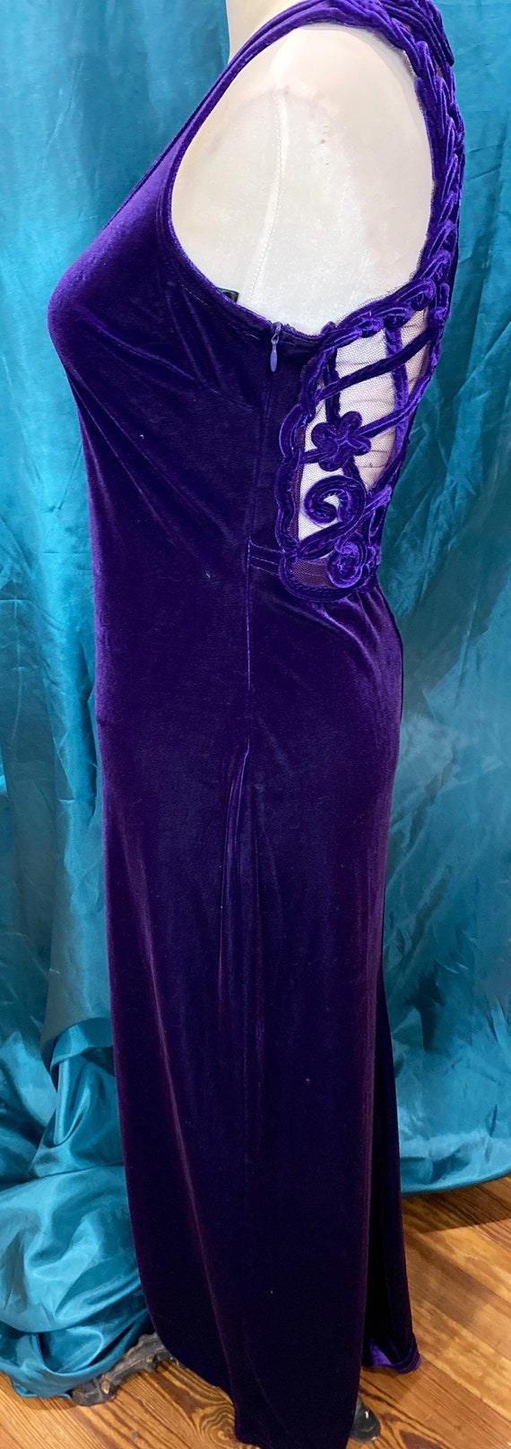 Jessica McClintock 80s Purple Velvet Vintage Gown - image 4