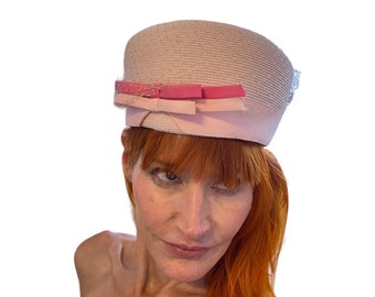 Vintage 60s pink hat pillbox Jackie O