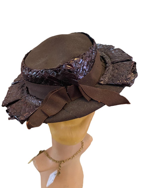 Vintage 1930s straw hat mini Gorgeous - image 4
