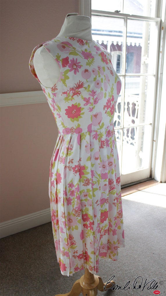 Vintage 60s Floral Day Dress Small - image 5