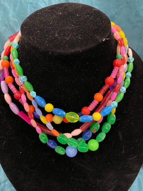 Vintage 60s Mardi Gras beads New Orleans Carnival 1 Gem