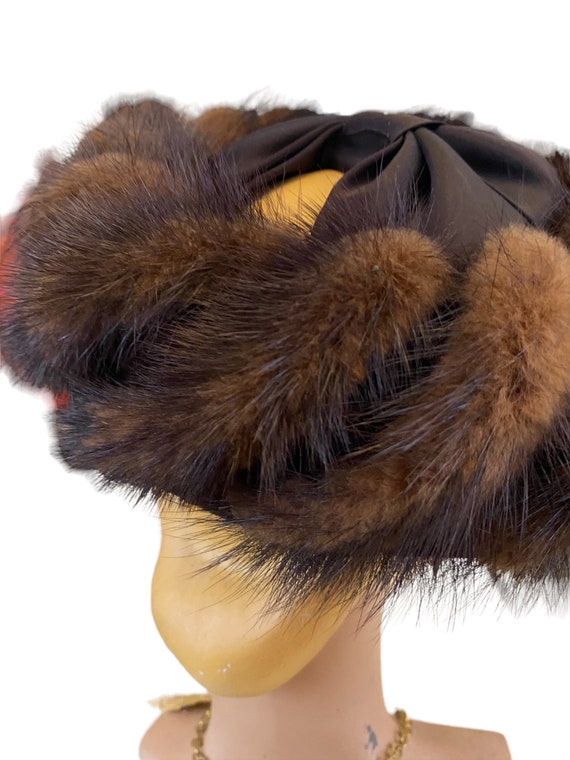 Vintage mink hat fascinator 1950s - image 2