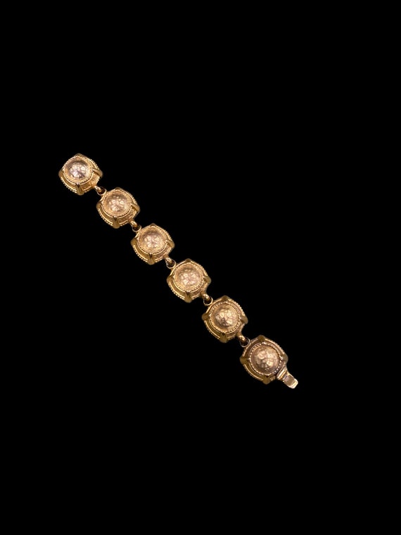Vintage 80s Oscar Dela Renta gold link bracelet 8… - image 3