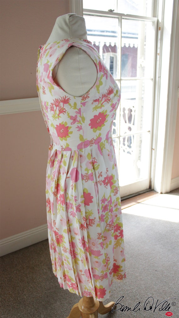 Vintage 60s Floral Day Dress Small - image 4