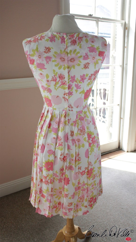 Vintage 60s Floral Day Dress Small - image 3