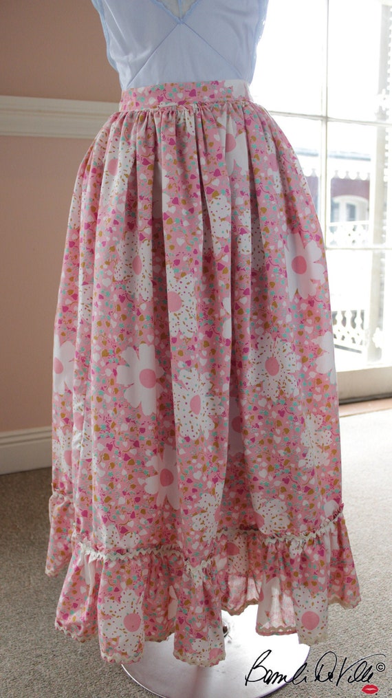 70s Hippie BoHo Floral Skirt