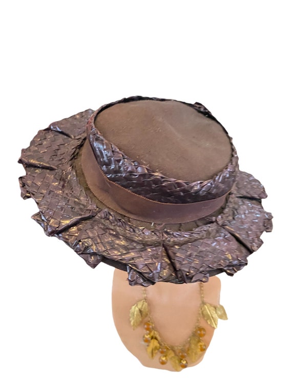 Vintage 1930s straw hat mini Gorgeous - image 5