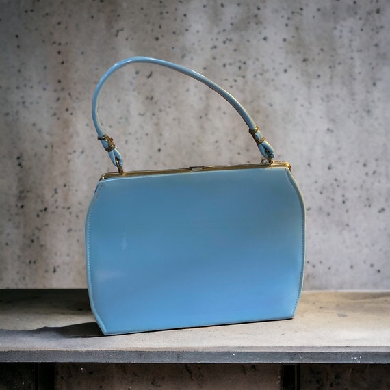 Vintage  60s Baby Blue MCM Handbag Mod Purse - image 1
