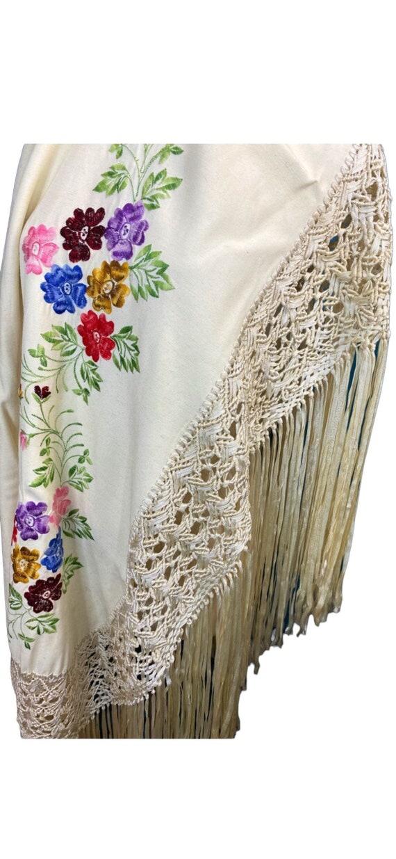 Antique Embroidered Edwardian Shawl and Vintage a… - image 5