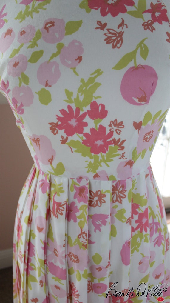 Vintage 60s Floral Day Dress Small - image 7