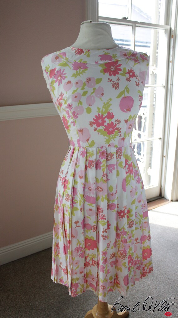 Vintage 60s Floral Day Dress Small - image 6