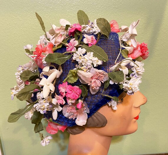 20s Floral Cloche Vintage Hat - image 3