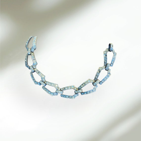 Art deco rhinestone bracelet 1920s - image 4