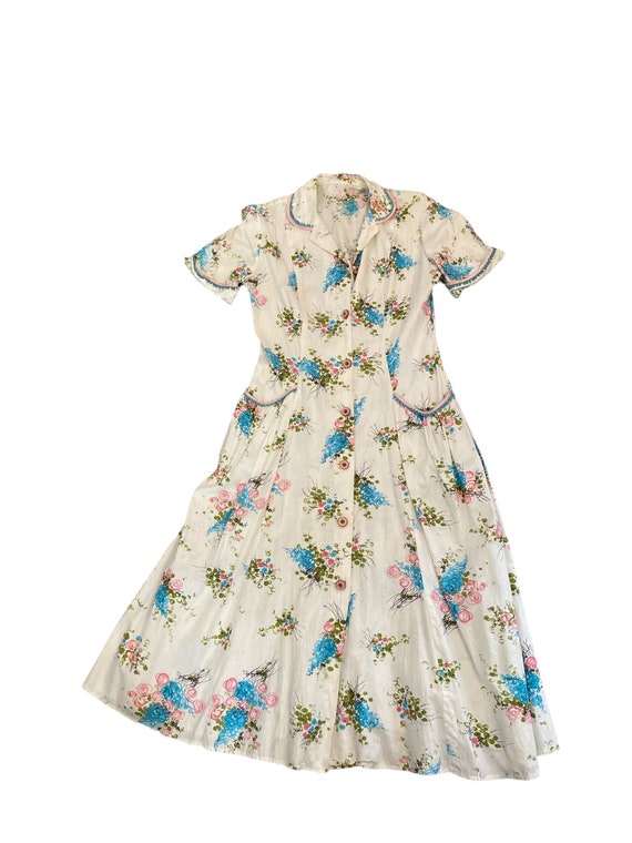 Vintage 50s/40s floral Day dress  medium