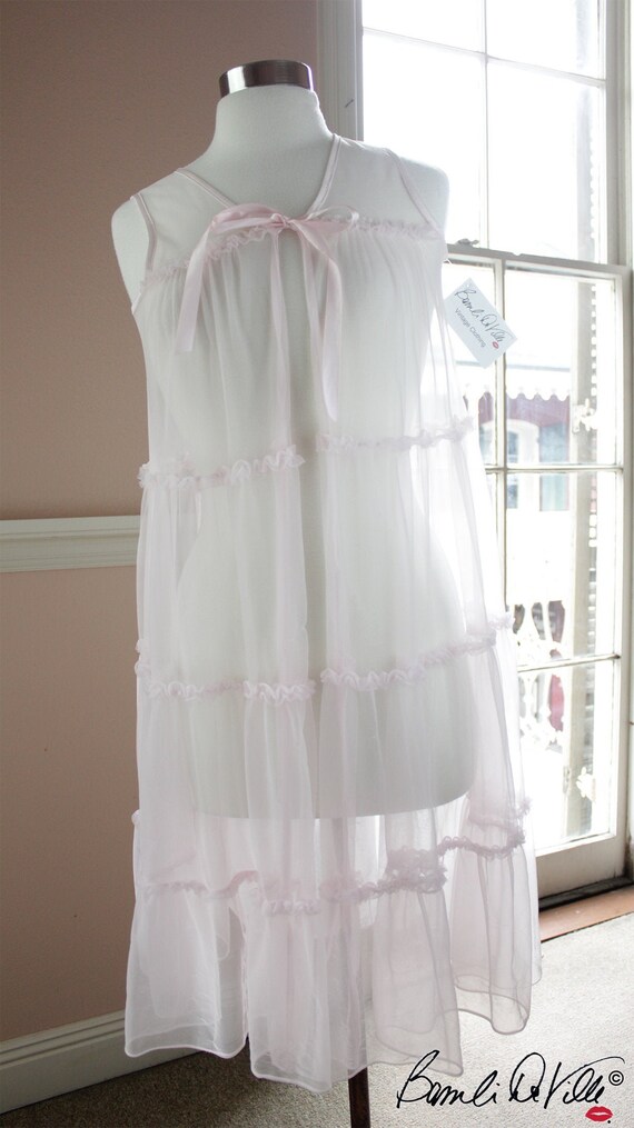 60s Chiffon Lingerie Coverup Sheer