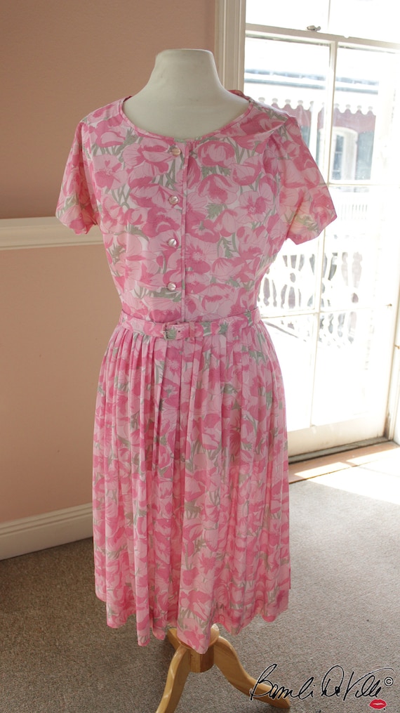 Vintage 50s Day Dress Summer Floral