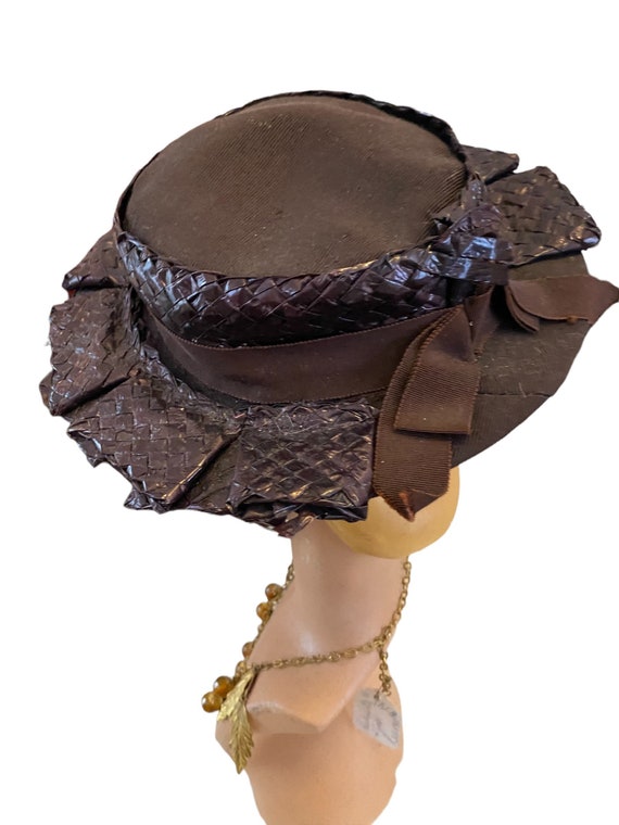 Vintage 1930s straw hat mini Gorgeous - image 2