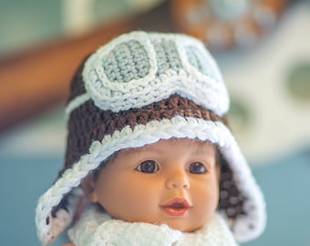 Newborn Pilot Hat, Baby Pilot Hat, Pilot Hat for Boys, Boy Aviator Hat, Crochet Baby Hat, Boy Pilot Hat, Newborn Photography Prop