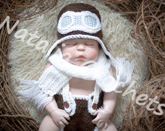 Newborn Pilot Costume, Newborn Pilot Prop, Pilot Photo Prop, Pilot Outfit, Baby Airplane Prop, Newborn Photo Prop, Baby Pilot, Pilot Hat