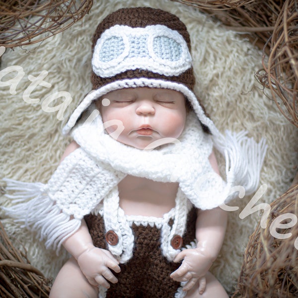 Newborn Pilot Costume, Newborn Pilot Prop, Pilot Photo Prop, Pilot Outfit, Baby Airplane Prop, Newborn Photo Prop, Baby Pilot, Pilot Hat