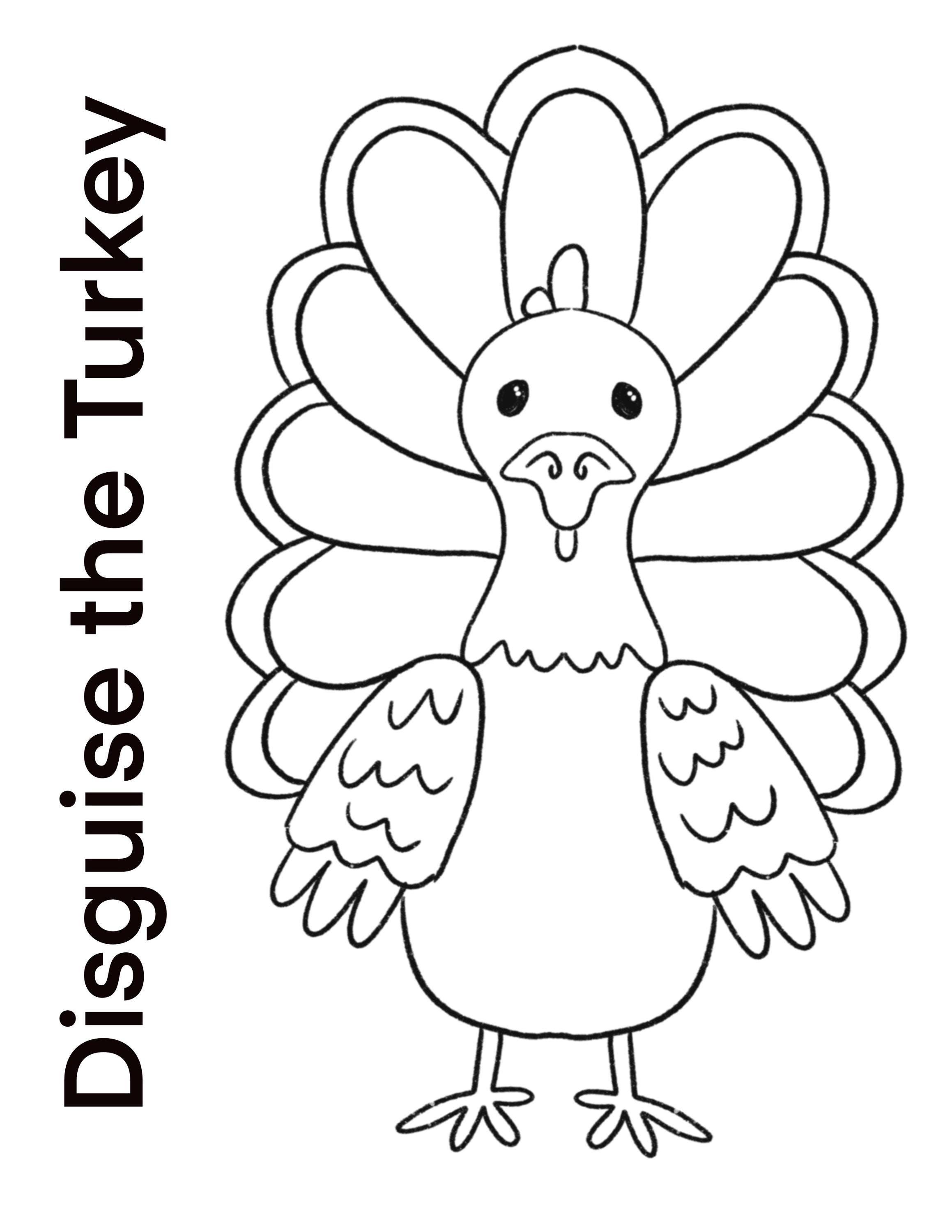 disguise the turkey printable, thanksgiving turkey color sheet