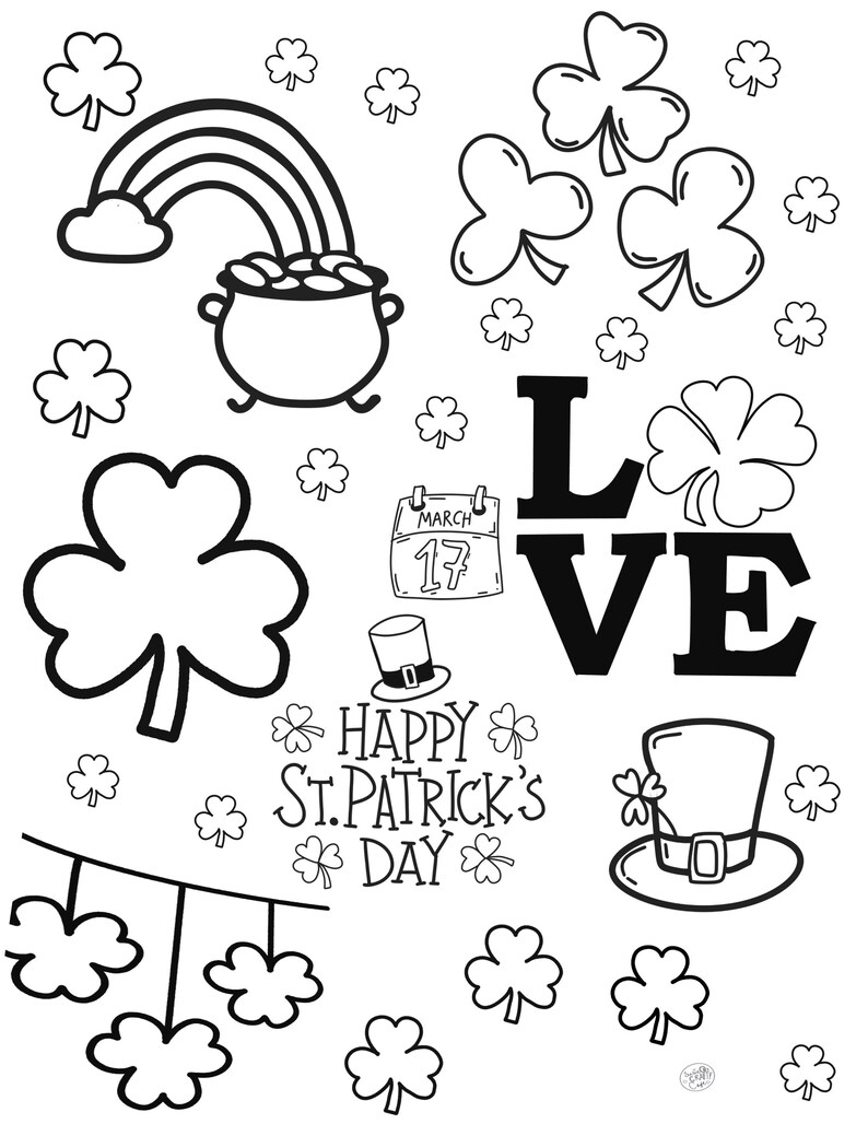 st patricks day rainbow black and white