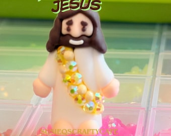 Mini Jesus Bedazzled Figure, Bedazzled Jesus Figure, Christian Gift
