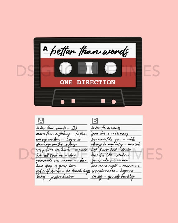 better than words cassette tape one direction lyrics inspired etsy